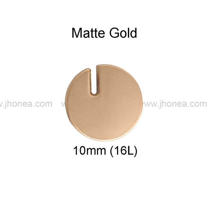 Classic 10mm Cutting Edge Design Matte Finish Metal Button
