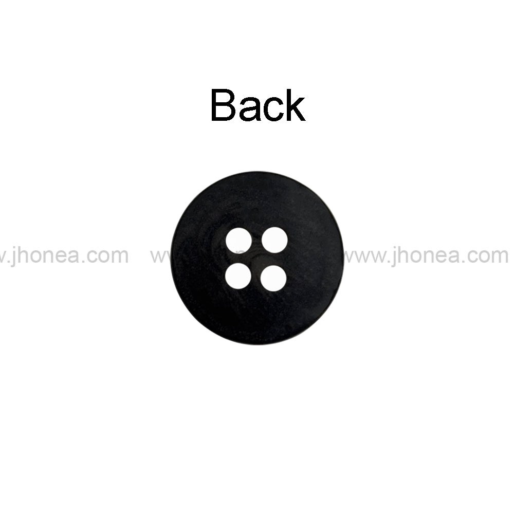 Classic Black Round 4-Hole Kurta Button for Traditional Wear