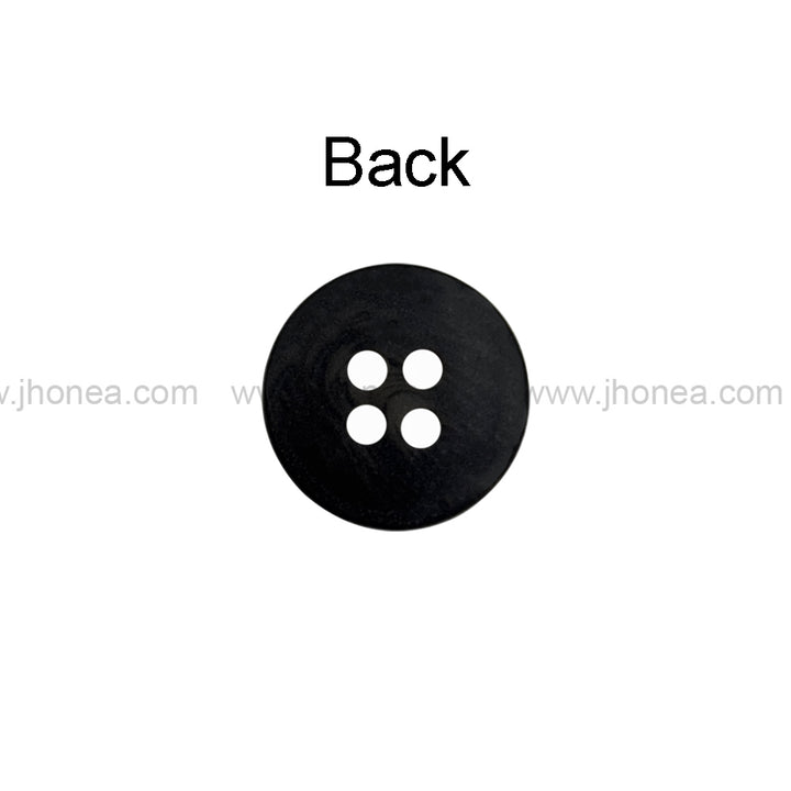 Classic Black Round 4-Hole Kurta Button for Traditional Wear