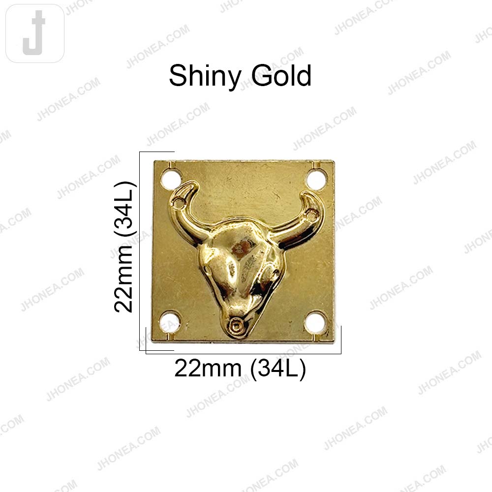Bold Shiny Gold Bull Head Alloy Metal Clothing Accessory