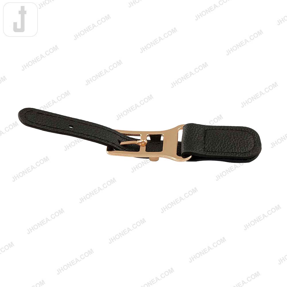 Fashionable Shiny Gold Buckle with Prong PU Belt