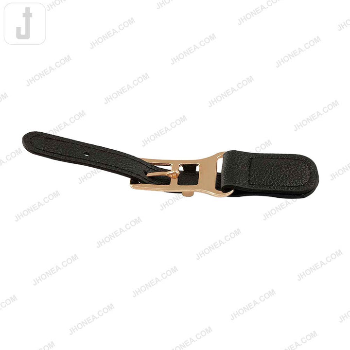 Fashionable Shiny Gold Buckle with Prong PU Belt