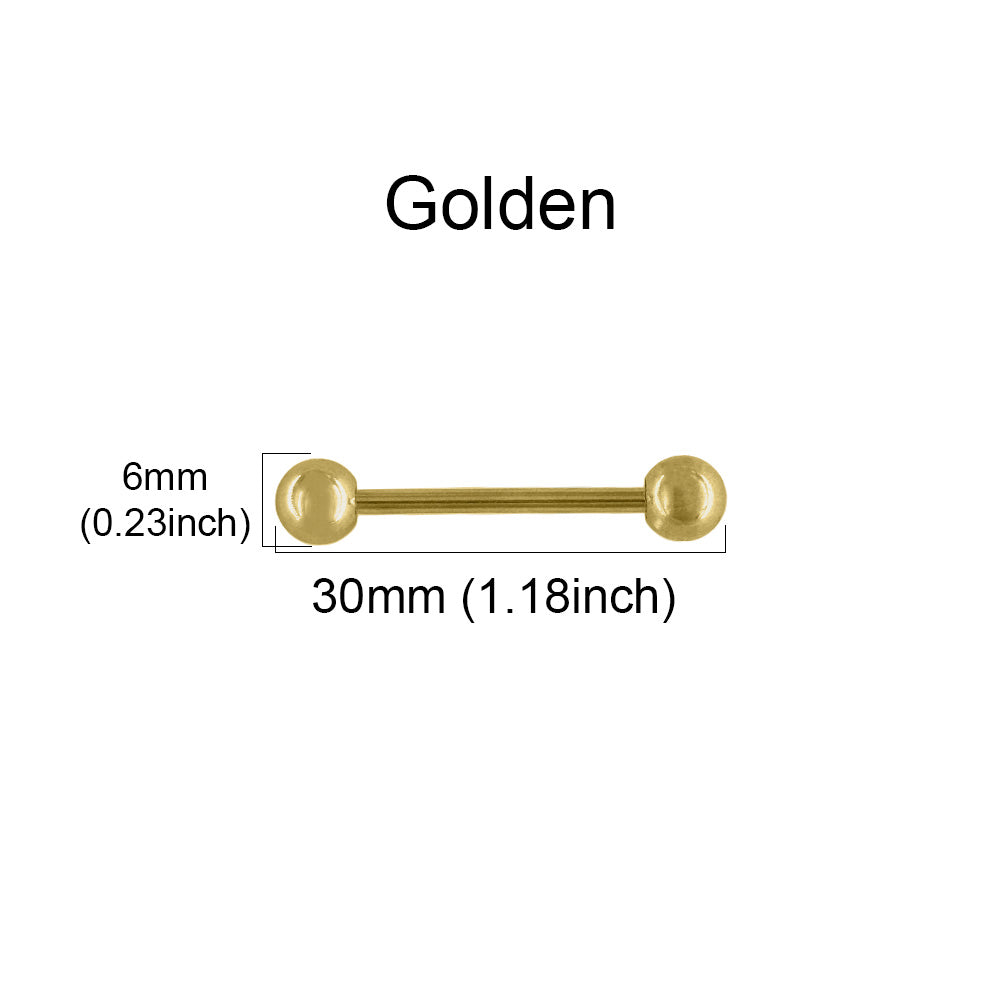 Golden 30mm Ball Barbell Pipe Style Metal Hardware Accessory