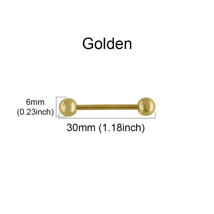 Golden 30mm Ball Barbell Pipe Style Metal Hardware Accessory