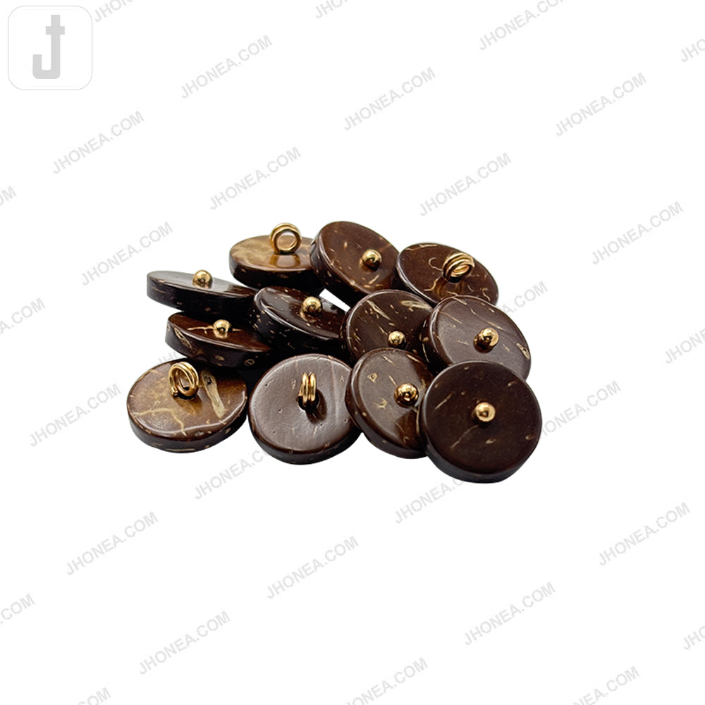 Classic Down Loop Coco Shell Button with Center Metal Dot Design