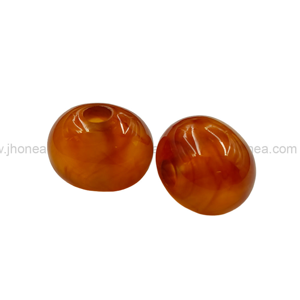 Vibrant Amber Color Polyester Beads for DIY Jewelry Accessories