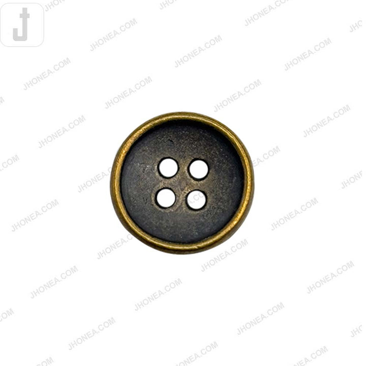 Round Vintage Antique Brass Style 4-Hole Metal Buttons for Sewing and Crafts