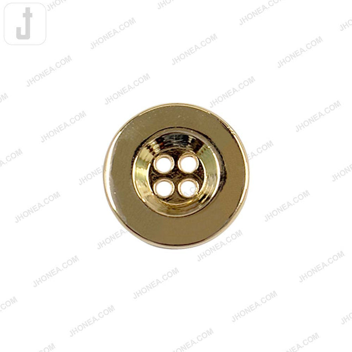 Premium Shiny Gold 4-Hole Hollow Metal Buttons for Jackets