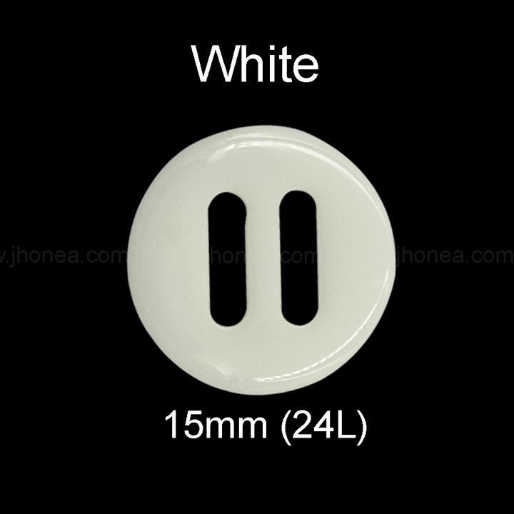 15mm (24L) Stylish Off-White Polyester 2-Hole Buttons