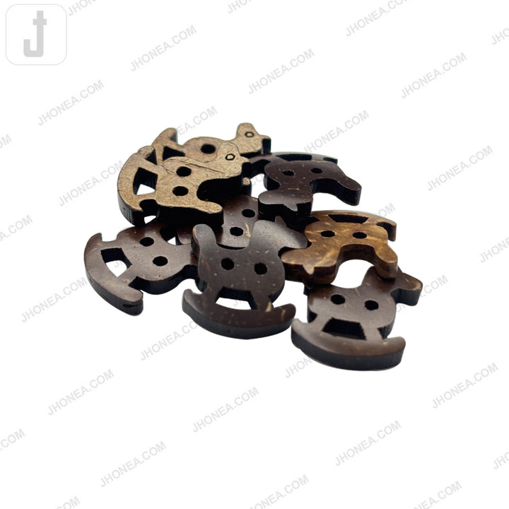 Cute Rocking Horse Shape 2 Hole Coco Button for Kidswear