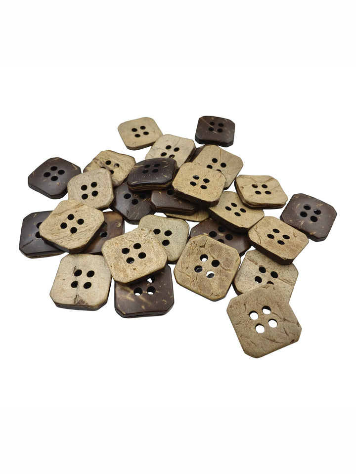 Natural 15mm 4-Hole Coco Wooden Buttons for Coat/Jacket/Dresses