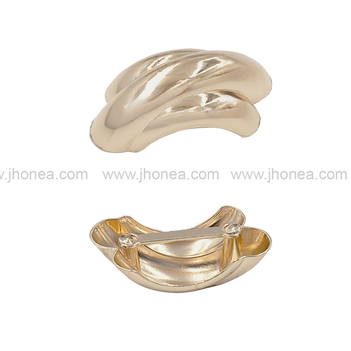 Designer Twisted Shape Shiny Finish Dress Strap Buckle