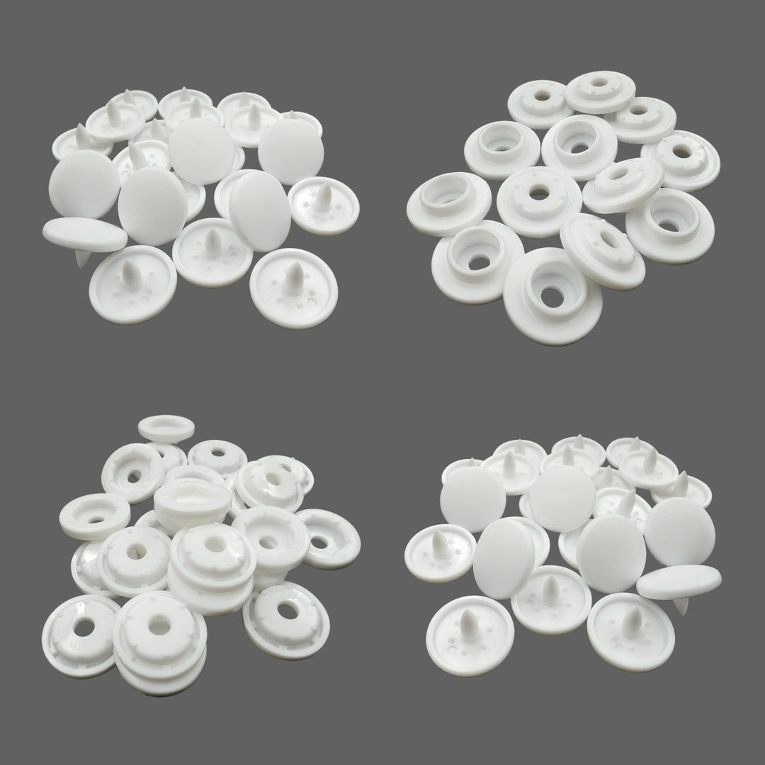 Classic Black & White Quality 4 Part Snap Button Fasteners