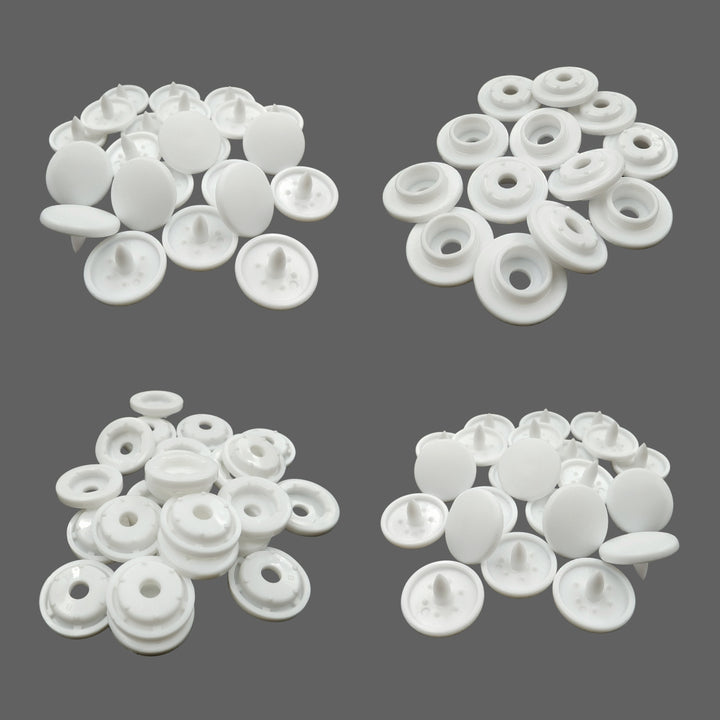 Classic Black & White Quality 4 Part Snap Button Fasteners