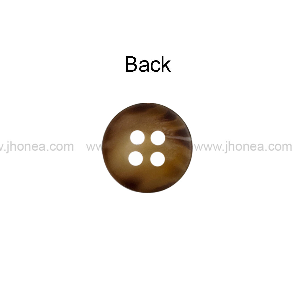 Brown  10mm (16L) Round 4-Hole Buttons for Men/Women/Kids Clothing