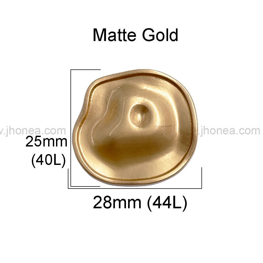 Uneven Round Shape Matte Finish Shank Metal Buttons
