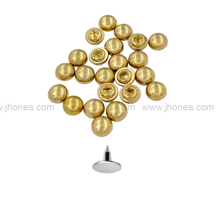 Round Golden 6mm Dome Rivet Fastener Studs for Jeans/Jackets