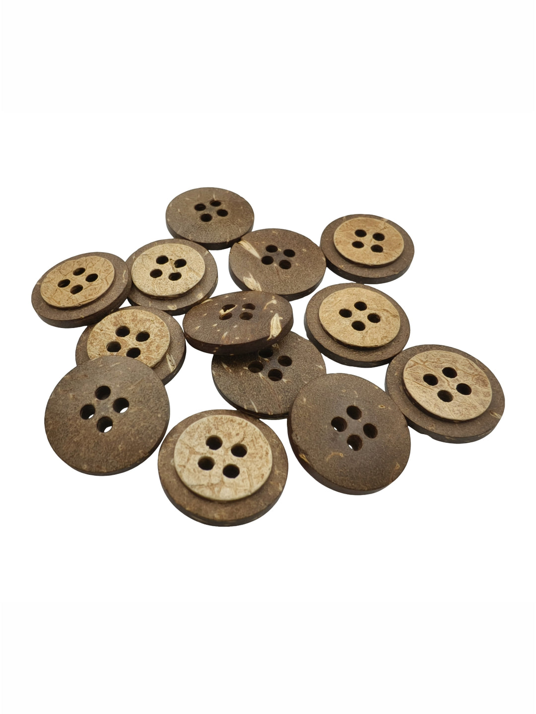 Natural Coco 4-Hole Wooden Buttons for Sewing and Crafts