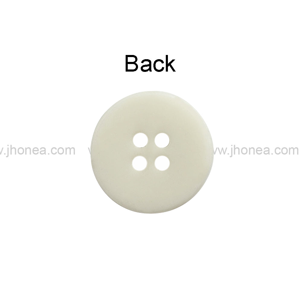 Classic Off-White Round Shape 4-Hole Polyester Buttons