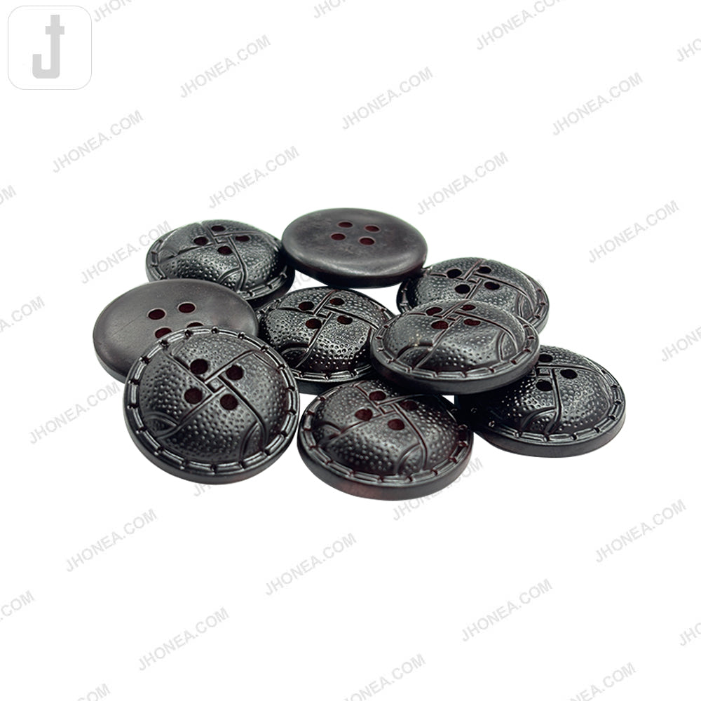 Textured Dome Shape 4 Hole Buttons for Coats/Sweaters/Fashion Sewing