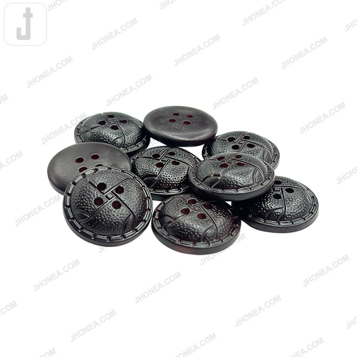 Textured Dome Shape 4 Hole Buttons for Coats/Sweaters/Fashion Sewing