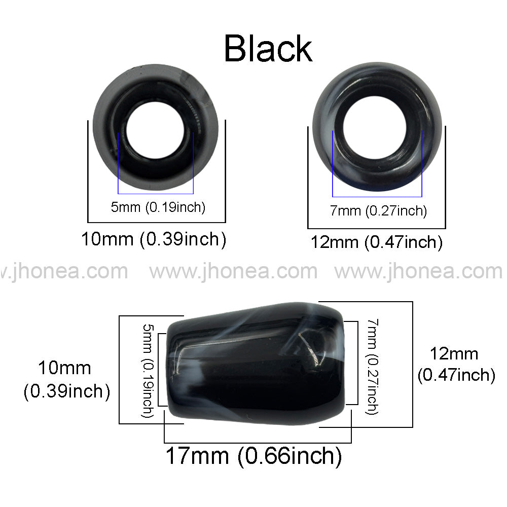 Glossy Black & White Beautiful Polyester Beads for Handmade Crafts
