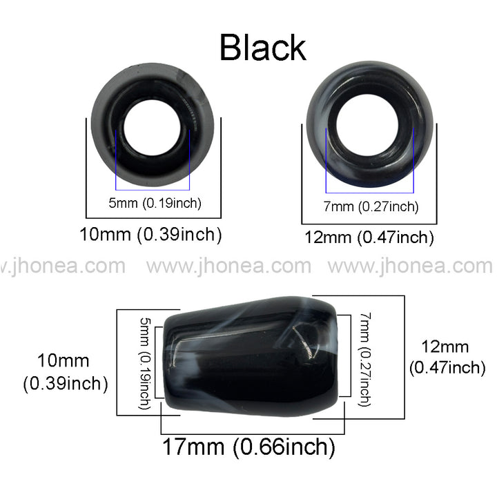 Glossy Black & White Beautiful Polyester Beads for Handmade Crafts