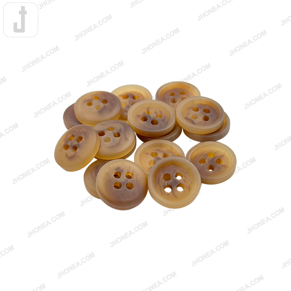 12mm(20L) Round Shape Brown 4-Hole Shirt Button
