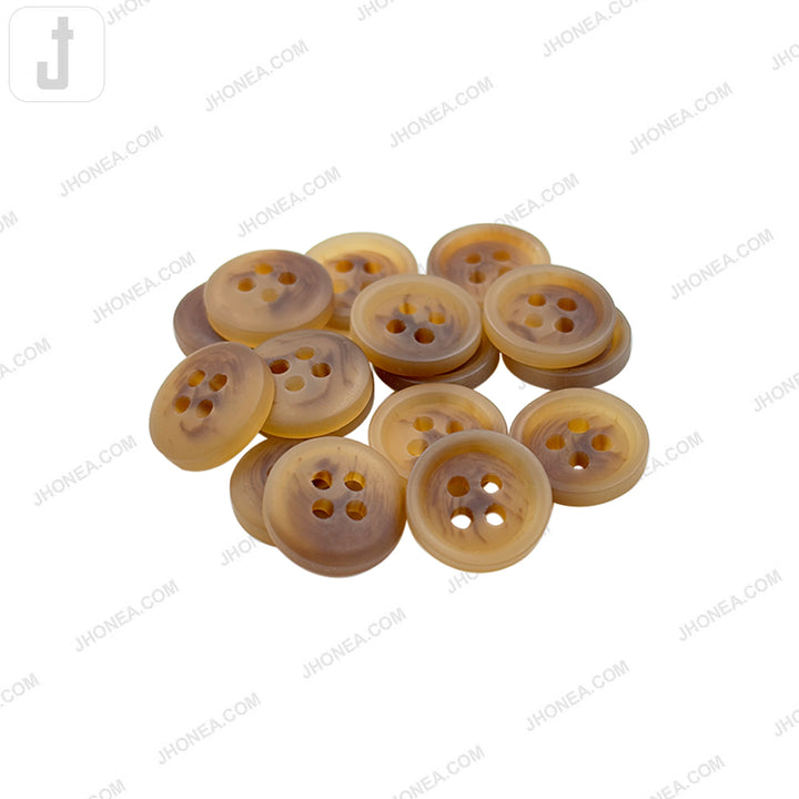 12mm(20L) Round Shape Brown 4-Hole Shirt Button