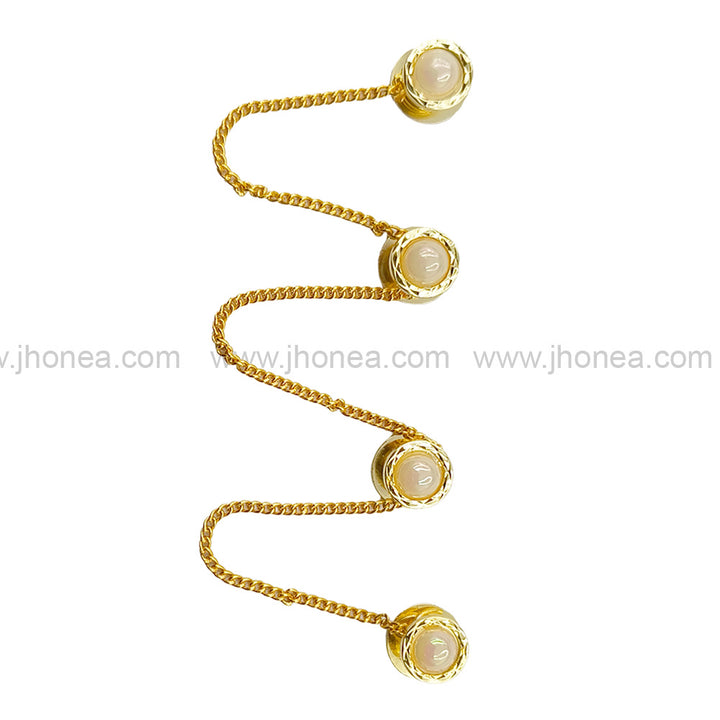 Classy Pearl Hanging Chain Kurta Button for Elegant Ethnic Wear