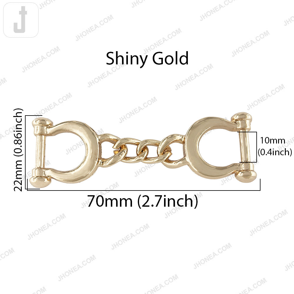 Stylish Shiny Finish Handcuffs Design Decorative Shoe Buckle