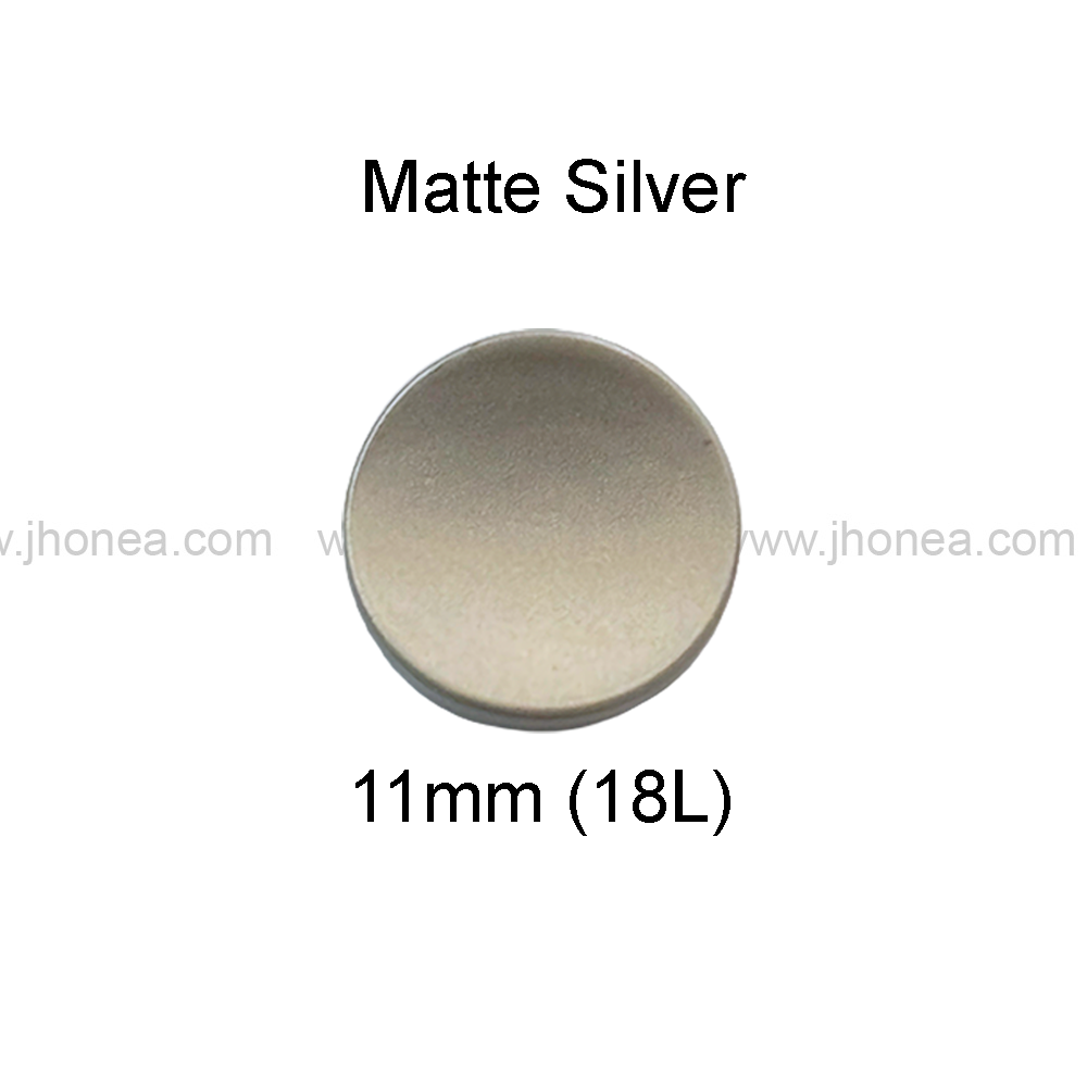 Classic Design Round Shape Matte Silver Shank Metal Button