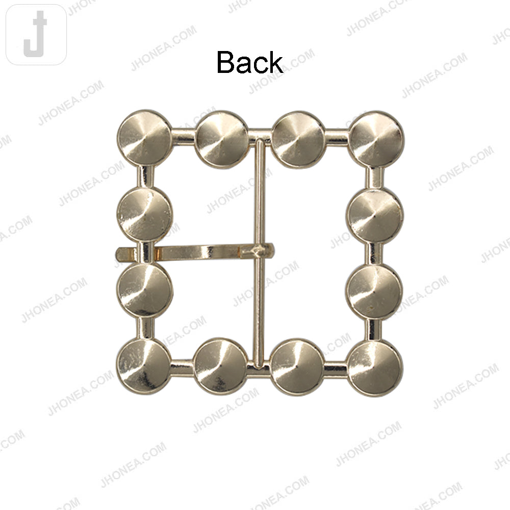 Glamorous Sparkling Square Shiny Gold Diamond Belt Buckle