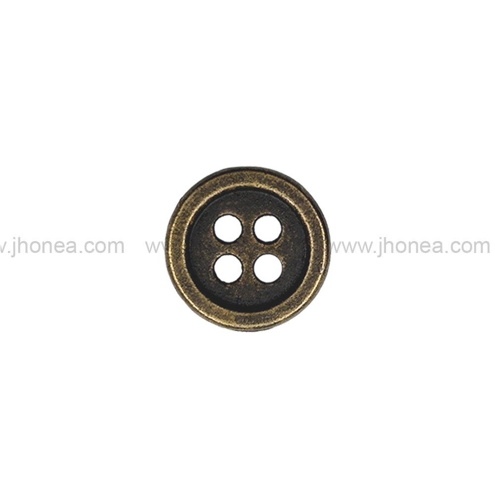 12mm(20L) Classic Antique Brass Finish 4-Hole Shirt/Kurta Metal Buttons