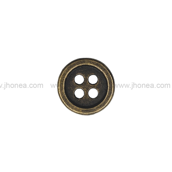 12mm(20L) Classic Antique Brass Finish 4-Hole Shirt/Kurta Metal Buttons