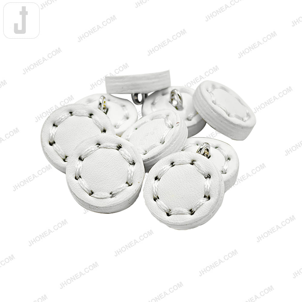 Black and White PU Leather Downhole Loop Buttons