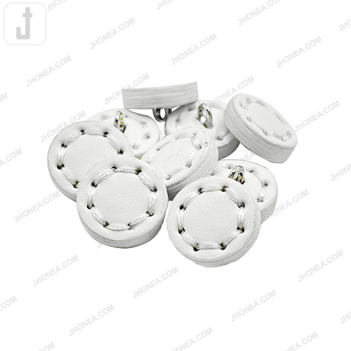 Black and White PU Leather Downhole Loop Buttons