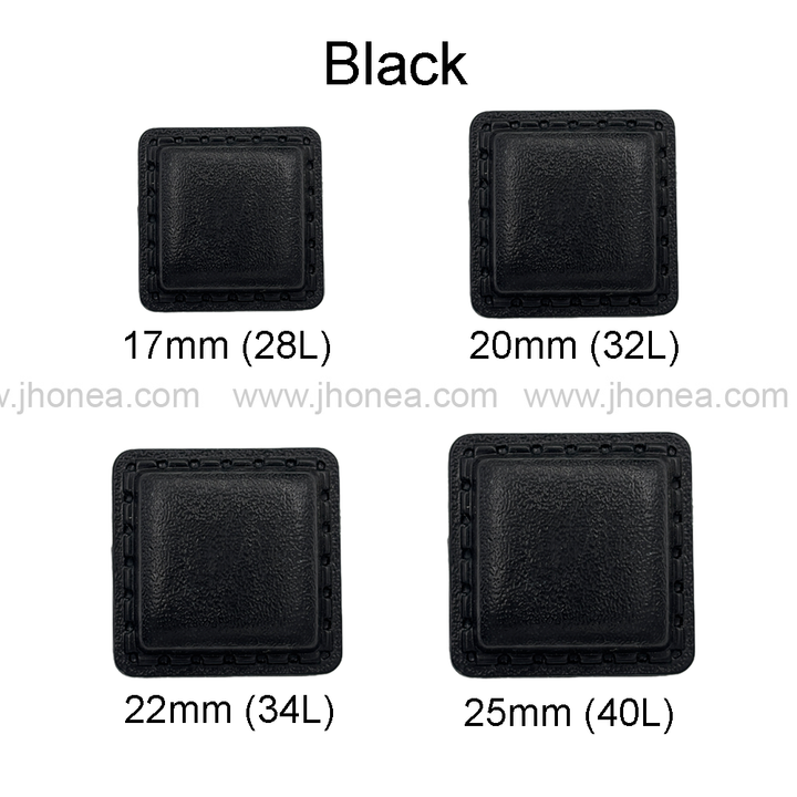 Square Shaped Classic Black ABS Plastic Back Loop Button