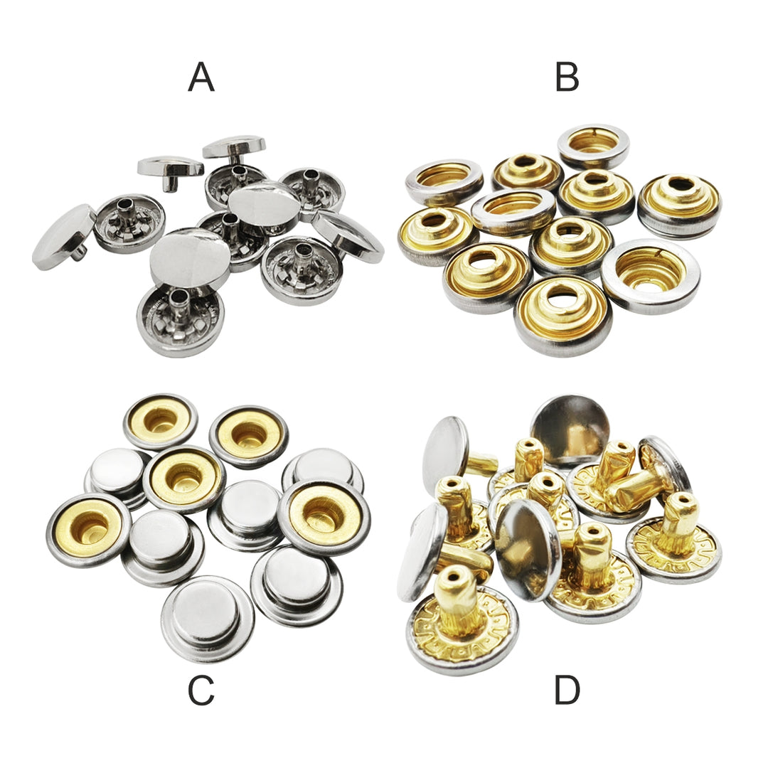 Shiny Round Shape Metal Snap Buttons for Leather Jacket/Shirt