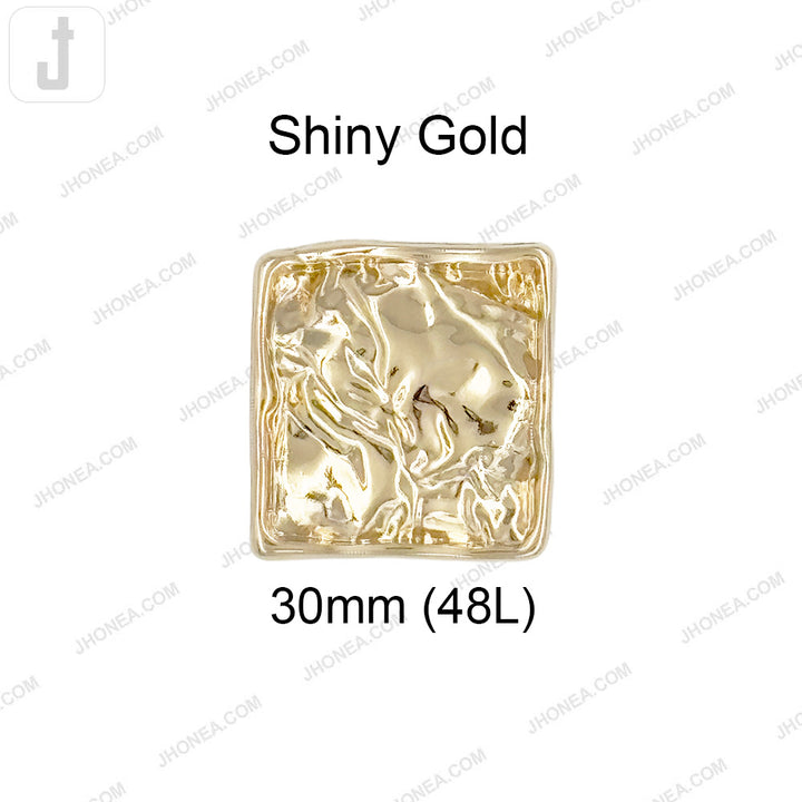 Big Size 30mm Square Shaped Designer Metal Buttons for Coats/Jackets