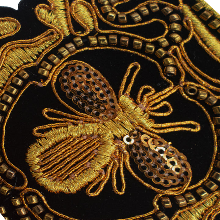 Bright Metallic Gold with Black Designer Blazer/Suit Patch