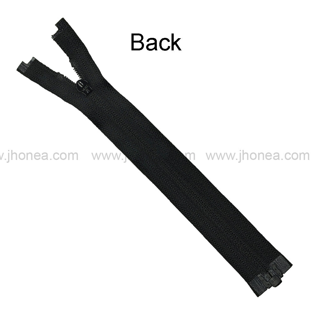 YKK #3 Fancy Black Open End Coil Zippers for Stylish Garments