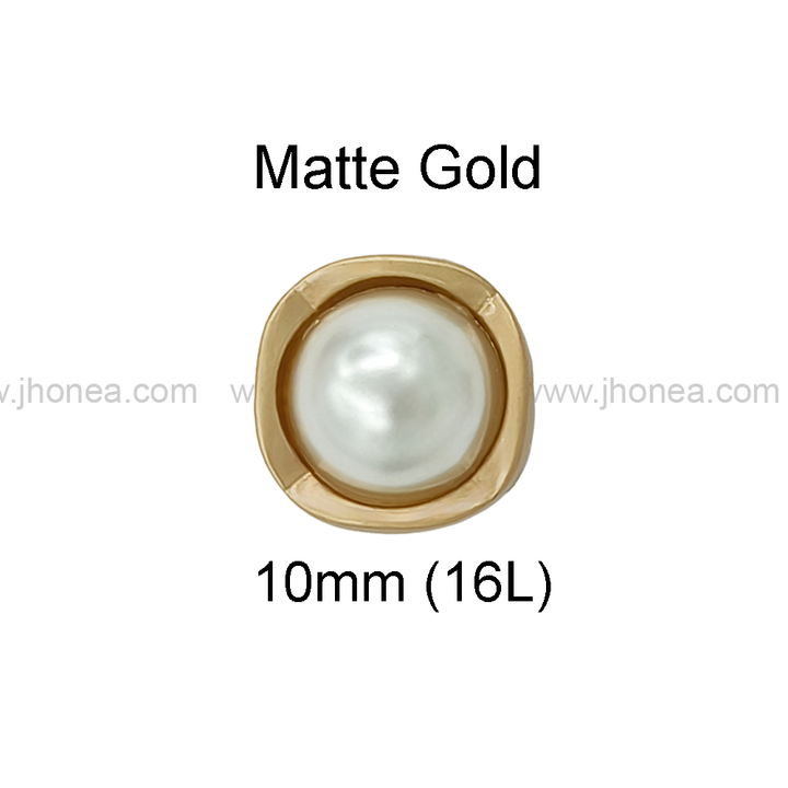 Rounded Square Shape Matte & Shiny Pearl Buttons
