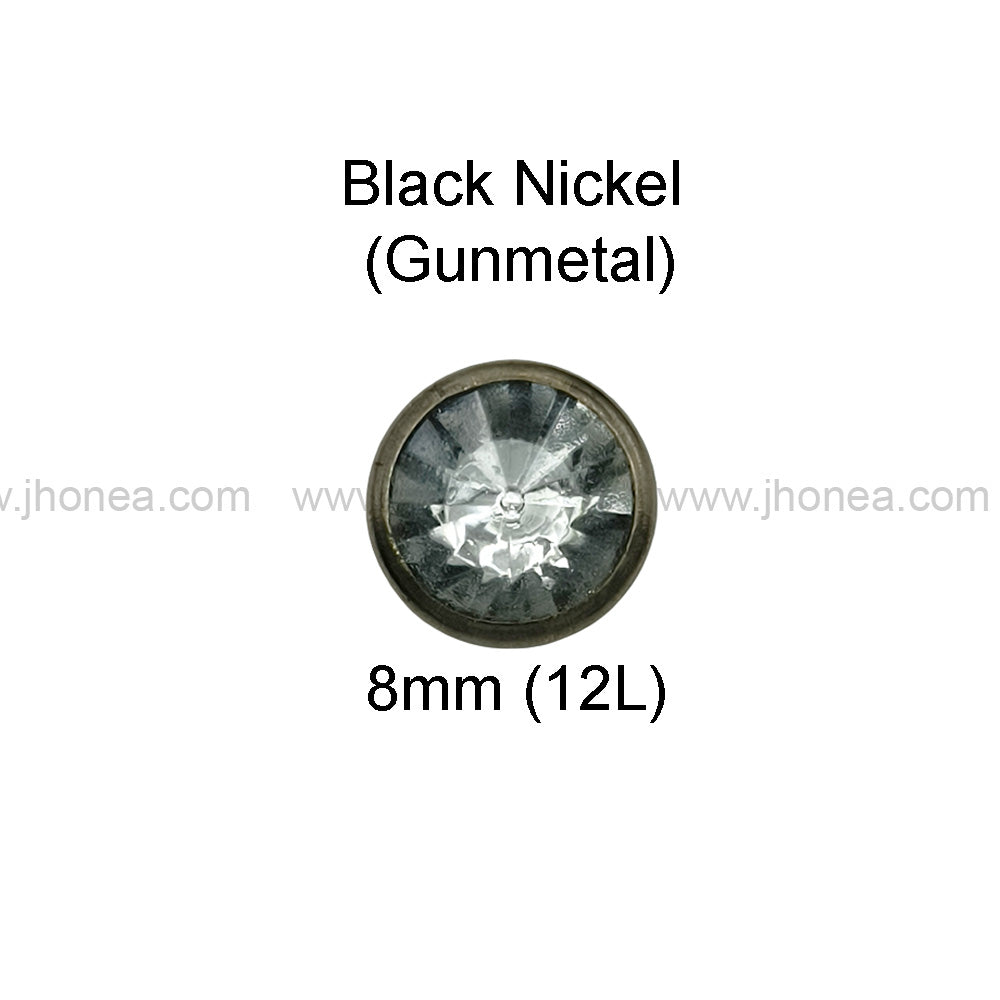 Stylish Gunmetal Diamond Button 8mm for Shirts/Kurtas & Designer Wear