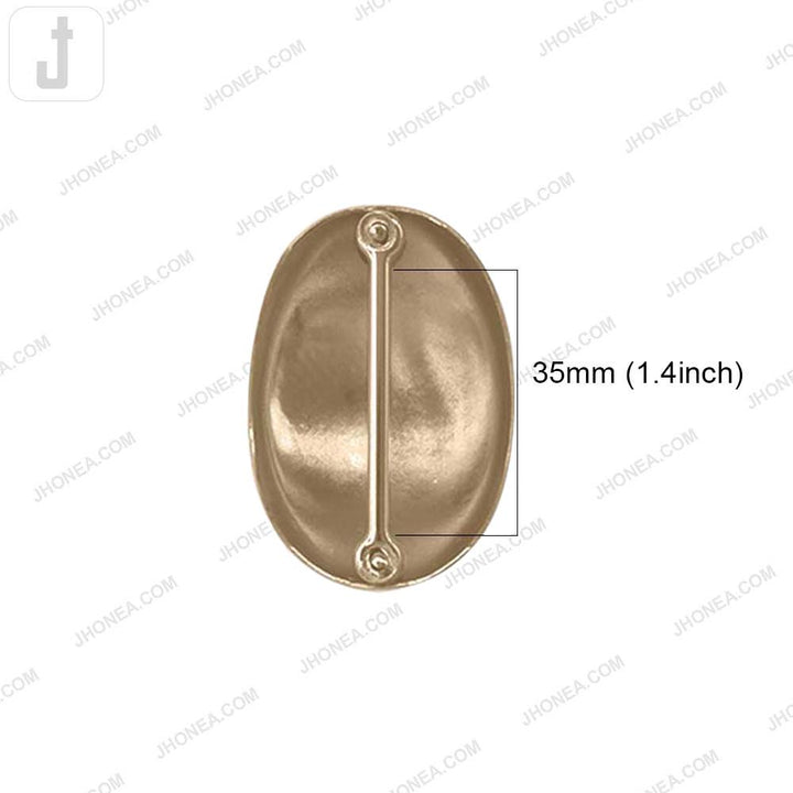 Classic Shiny Gold Metal Buckle with Smooth Oval Design