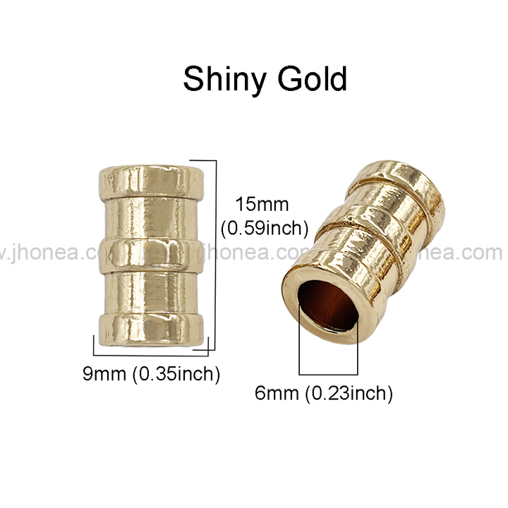 Shiny Gold Metal Aglets Cord Ends for Cords and Drawstrings