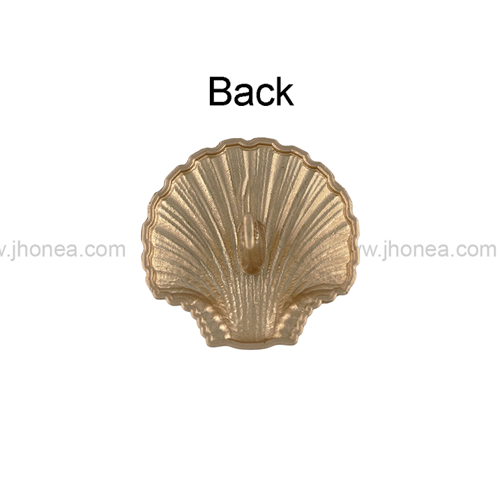 Ornate 25mm Sea Shell-Shaped Shank Metal Button