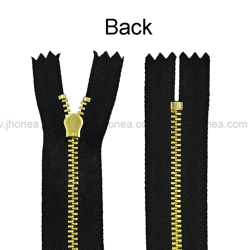 #3 Stylish Closed-End Zipper with Gold Finish Runner