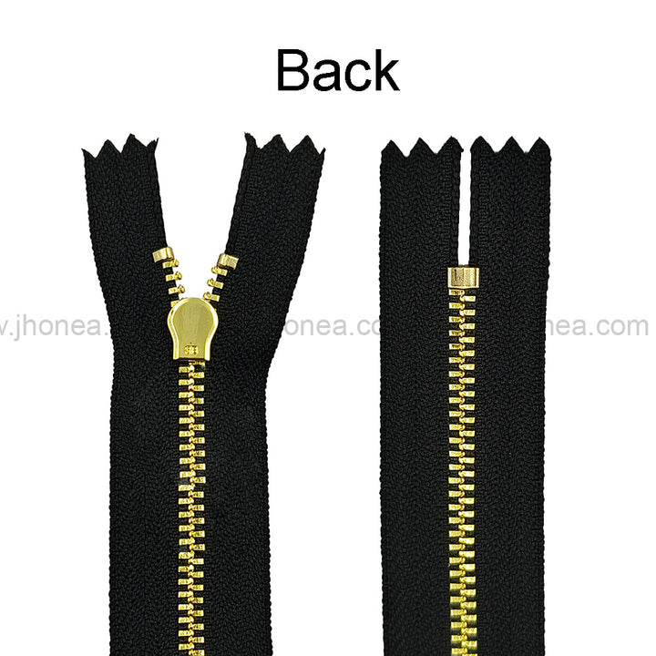#3 Stylish Closed-End Zipper with Gold Finish Runner