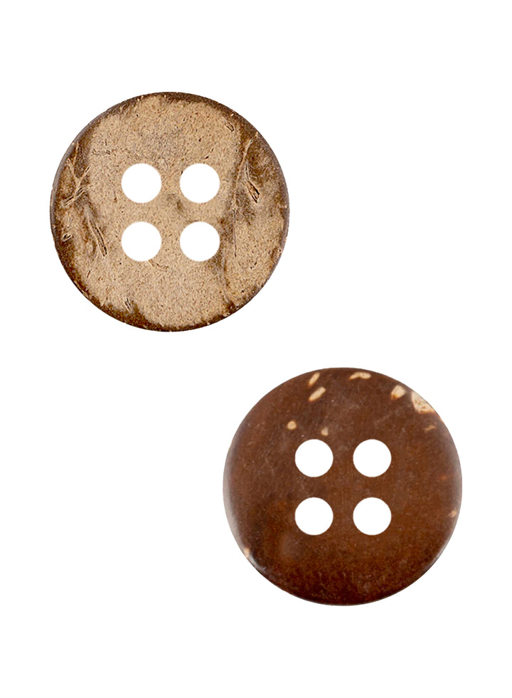 Smooth Finish Natural Coco Shell 4 Hole Buttons